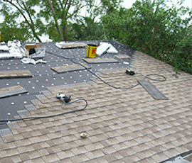 palm beach roofing nail guns and tar on roof in progress west palm beach, fl 